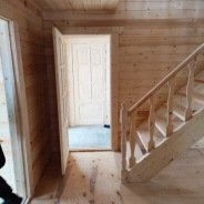 Фото готовых работ - Баня из проф. бруса камерной сушки 8х9 м., с мансардой (Б-55)