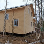 Фото готовых работ - Каркасный дом 7х8 м + терраса 2,5х8 м.