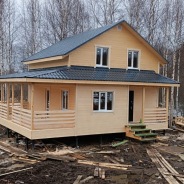 Фото готовых работ - Каркасный дом 7х8 м + терраса 2,5х8 м.