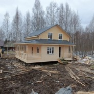 Фото готовых работ - Каркасный дом 7х8 м + терраса 2,5х8 м.