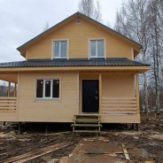 Фото готовых работ - Каркасный дом 7х8 м + терраса 2,5х8 м.