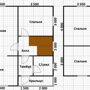 Фото готовых работ - Каркасный дом 7х8 м. + терраса 2,5х8 м.