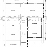 Фото готовых работ - Одноэтажный каркасный дом 10х18 м