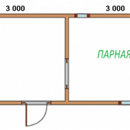 Фото готовых работ - Баня из проф. бруса естественной влажности 3х6 м