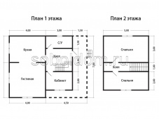 Каркасный дом К-128, 7x8,5 м.