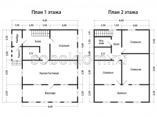 Каркасный дом К-140, 9,5x10,5 м.