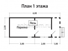 Мобильная баня Б-2, 2,3х6 м.