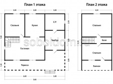 Каркасный дом К-148, 8,5х9 м.