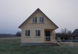 Фото готовых работ - Каркасно-щитовой дом 6.0 х 8.5 м с мансардой (К-138)