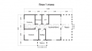 Каркасный дом К-179, 8,5х13 м.