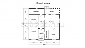 Каркасный дом К-46, 10x10 м.