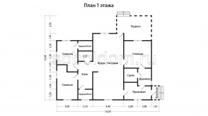 Каркасный дом К-71, 12x14,5 м.