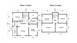 Дом из сухого бруса Д-131, 8,5x8 м.