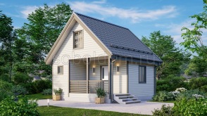 Баня из сухого бруса Б-19, 6x6 м.