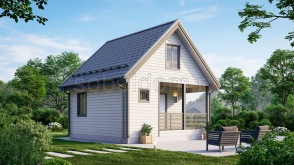 Баня из сухого бруса Б-19, 6x6 м.