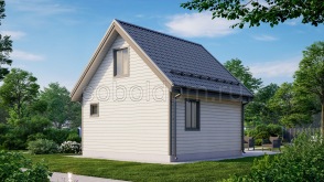 Баня из сухого бруса Б-19, 6x6 м.