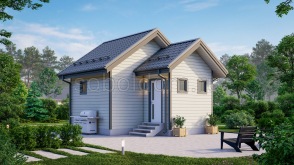 Баня из сухого бруса Б-23, 6x5 м.