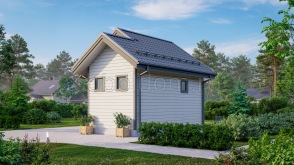 Баня из сухого бруса Б-23, 6x5 м.