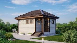 Баня из сухого бруса Б-24, 6x4 м.