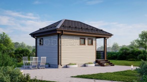 Каркасная баня К-24, 6x4 м.