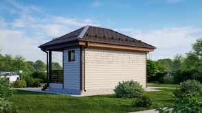 Каркасная баня К-24, 6x4 м.