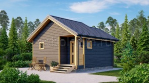 Каркасная баня К-26, 6x6 м.