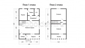 Баня из сухого бруса Б-29, 9x6 м.