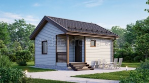 Каркасная баня К-03, 6x6 м.