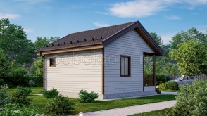 Баня из сухого бруса Б-3, 6x6 м.