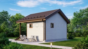 Каркасная баня К-03, 6x6 м.