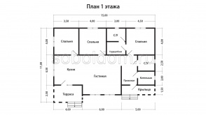 Дом из бруса Д-257, 11х15 м.