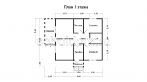 Каркасный дом К-271, 9х9 м.