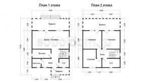 Каркасный дом К-283, 8х12 м.