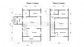 Каркасный дом К-285, 6х11 м.