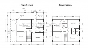 Дом из бруса Д-290, 11х12,5 м.