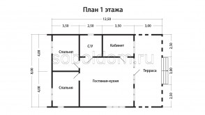 Каркасный дом К-203, 8х12,5 м.