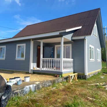 Фото готовых работ - Каркасный дом 8,6х10 м., с мансардой 