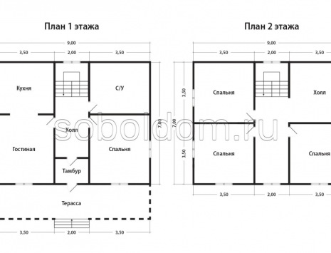 Фото готовых работ - Каркасный дом 9х9 м. (Проект К-123)