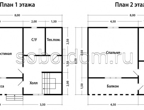 Фото готовых работ - Каркасный дом 6х8 м (Проект К-154)