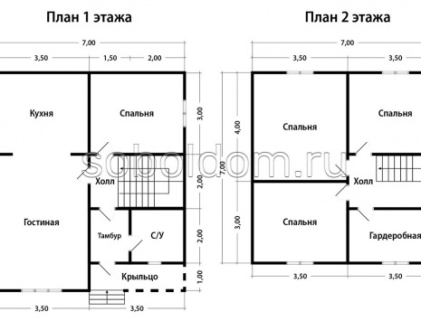 Фото готовых работ - Каркасный дом 7х8 м. (Проект К-155)