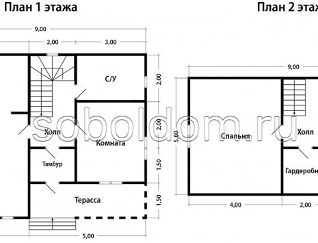 Фото готовых работ - Дом из проф. бруса камерной сушки 7х9 м. (Проект Д-157)