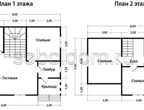 Фото готовых работ - Каркасный дом 6х8 м. (Проект К-153)