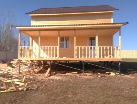 Фото готовых работ - Каркасно-щитовой дом 8х8 м. + терраса 2,5х8 м.