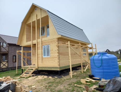 Фото готовых работ - Дом 6×8 м. из проф. бруса камерной сушки