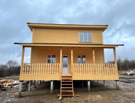 Фото готовых работ - Каркасный дом 8х9 м + терраса 2,5х8 м