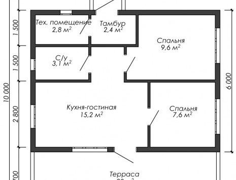 Фото готовых работ - Каркасный дом 6х8 м. + терраса 2,5х8 м.