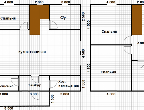 Фото готовых работ - Каркасный дом 9х8,5 м.