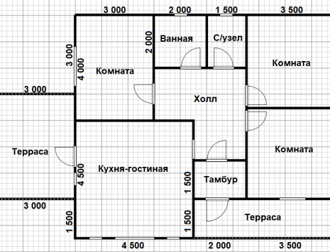 Фото готовых работ - Каркасный дом 10х8,5 м + терраса 4х3 м