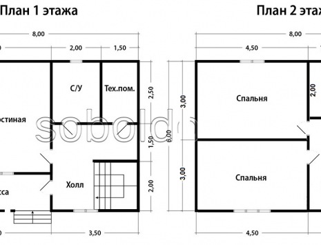 Фото готовых работ - Дом из проф. бруса камерной сушки 6х8 м (Проект Д-154)