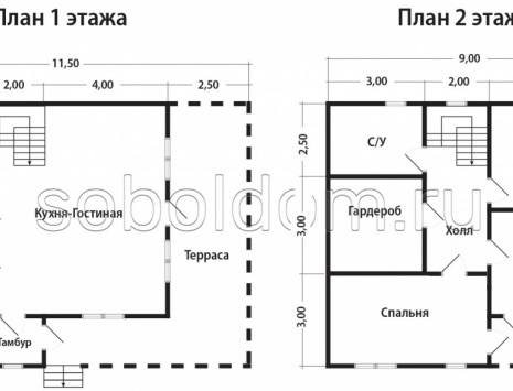 Фото готовых работ - Каркасный дом 8,5 х 11,5 м (К-162)